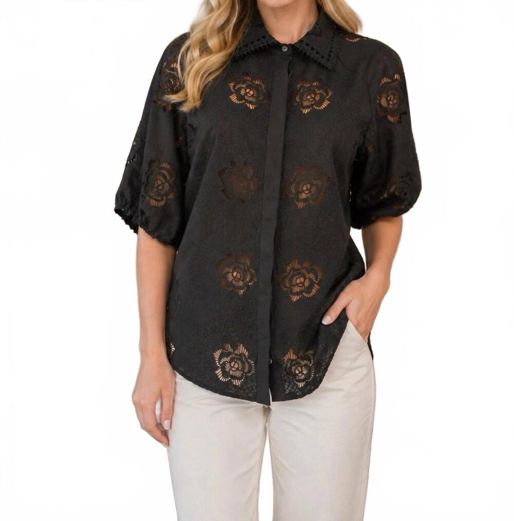 NEW ELIE TAHARI button up shirt in black